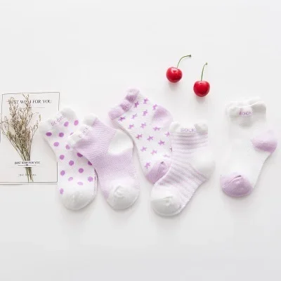 

1Pairs Socks Set Baby Boy Girl Cotton Cartoon Candy Colors Dot, Breathable, Stylish Socks Infant Toddler Kids Soft Sock