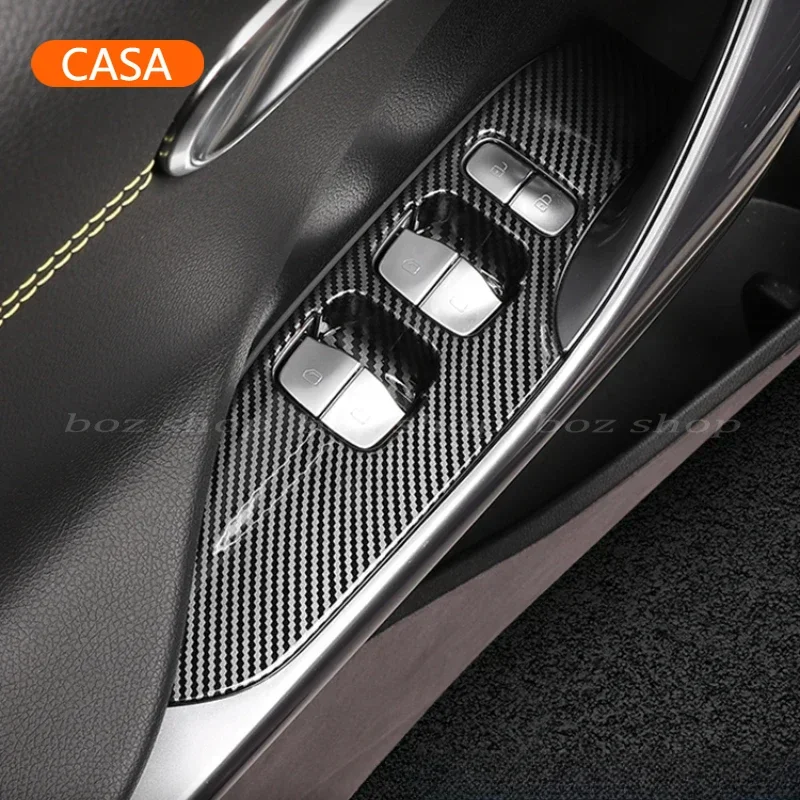 Glass Switch Sticker for Smart #1 #3 Glass Switch Sticker Car-specific Full Set of Carbon Fiber Handle car Interior Modification