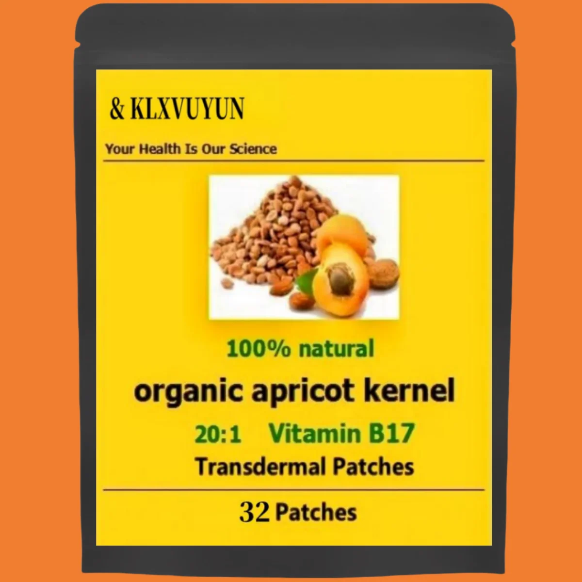 Organic Bitter Apricot Apricot Vitamin B17 Transdermal Patches, Made In Usa