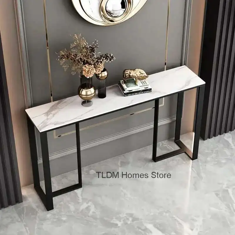 イタリアのコンソールテーブルミニマリスト廊下装飾玄関テーブル家庭用家具リビングルーム高級エンドビューテーブル