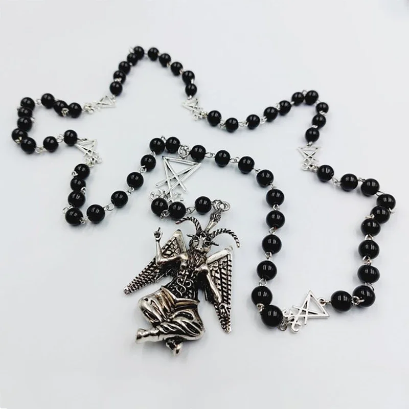 Baphomet Rosary/Mystery Rosary/Baphomet Rosary/Baphomet Rosary Necklace/Satan Goat Mendes Gift Altar Necklace