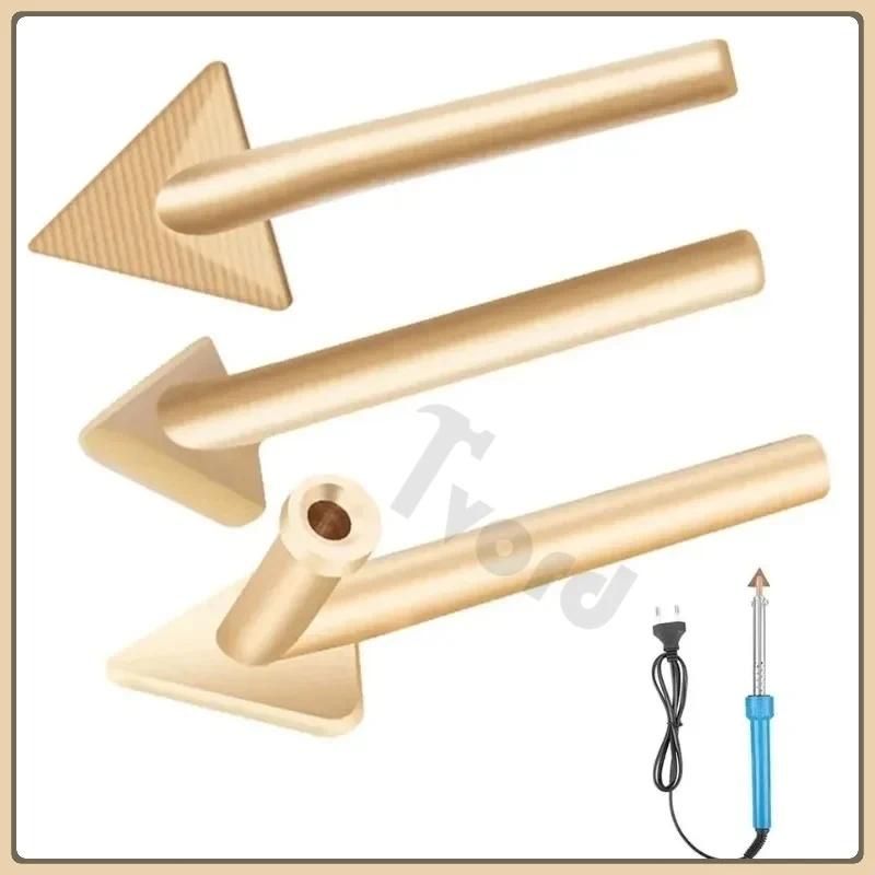 

3pc Soldering Iron Tips Set Copper Triangular Smoothing Head Replacement Tips for 80Watt Plastic Welder Repair Tool