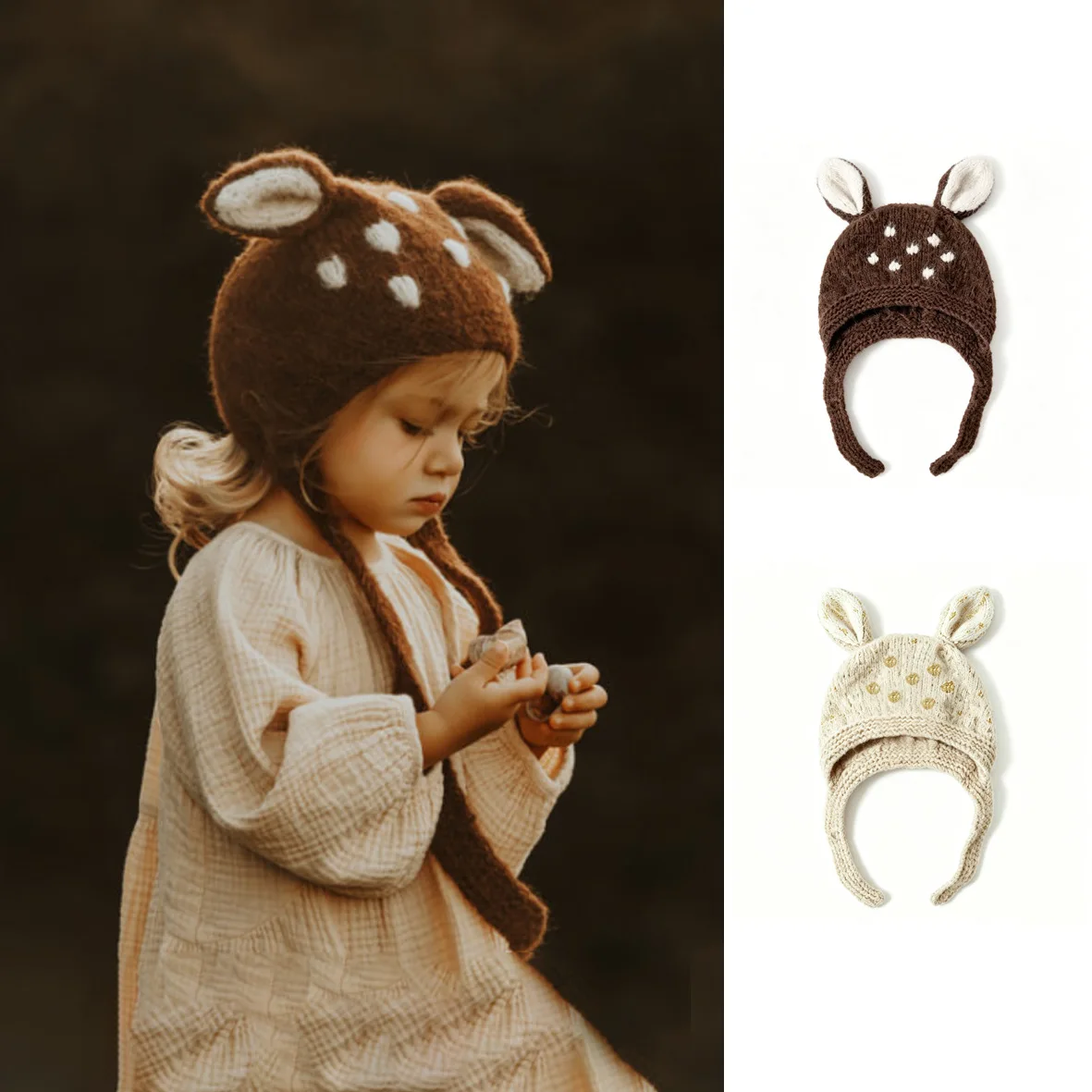 2026-new-arrival-kids-boys-girls-hat-for-autumn-winter-baby-ear-protection-cartoon-cute-little-spotted-deer-shaped-pullover-hat