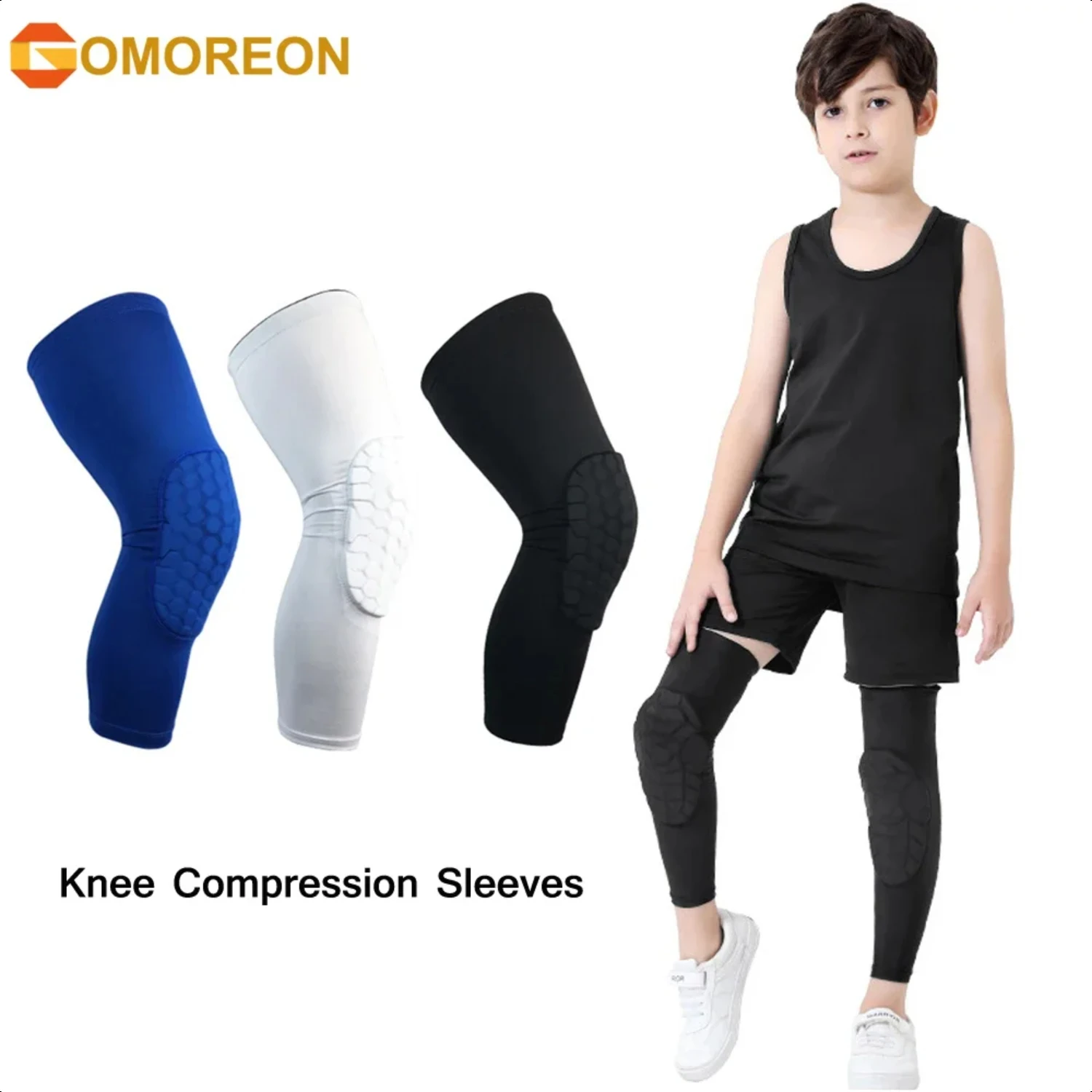 /Youth Sports Honeycomb Compression Knee Pads Guards Protective Gear  Basketball, Football, Volleyball, Cycling