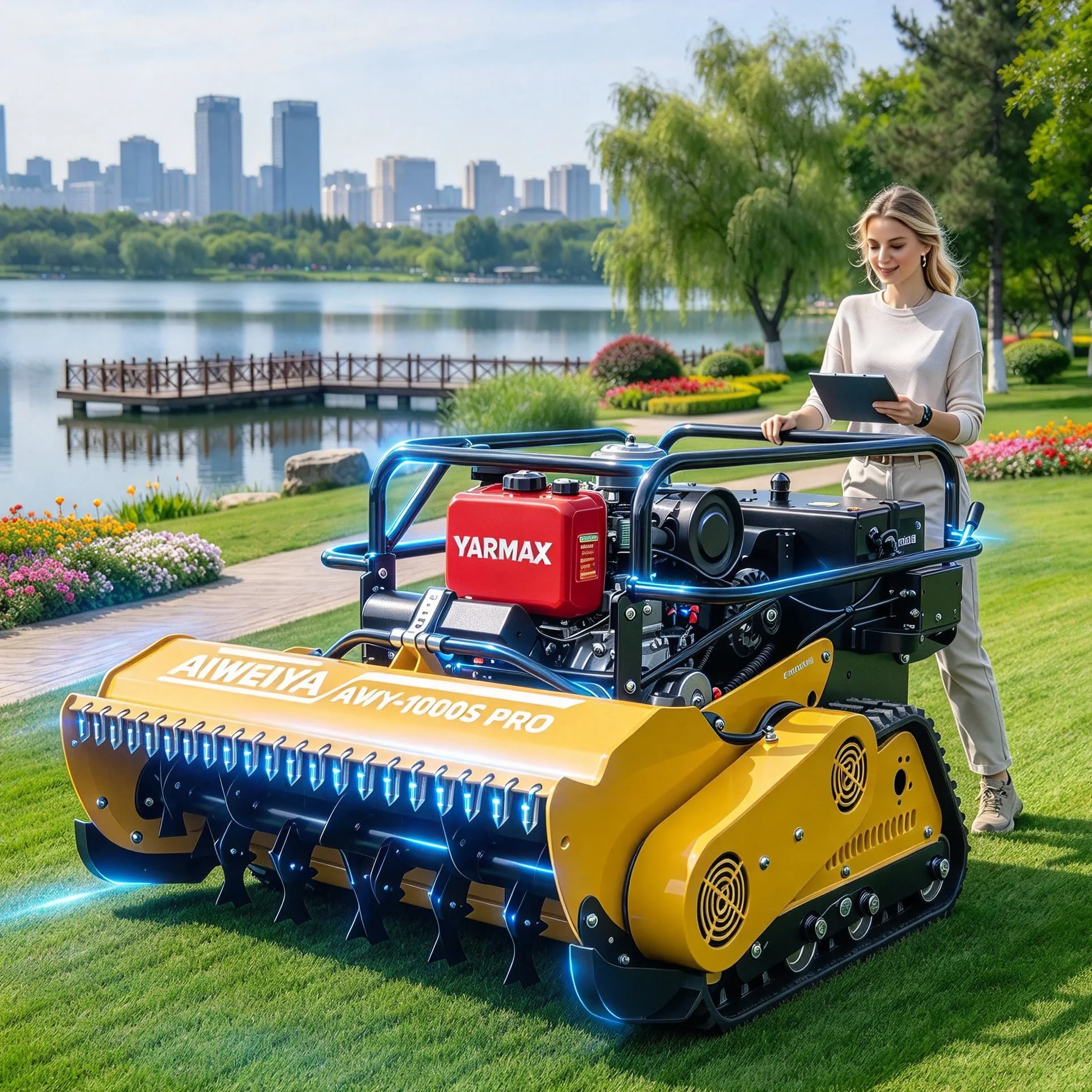 Customized high grass mower radio control flail mower with reliable remote signal, no signal loss in dense vegetation