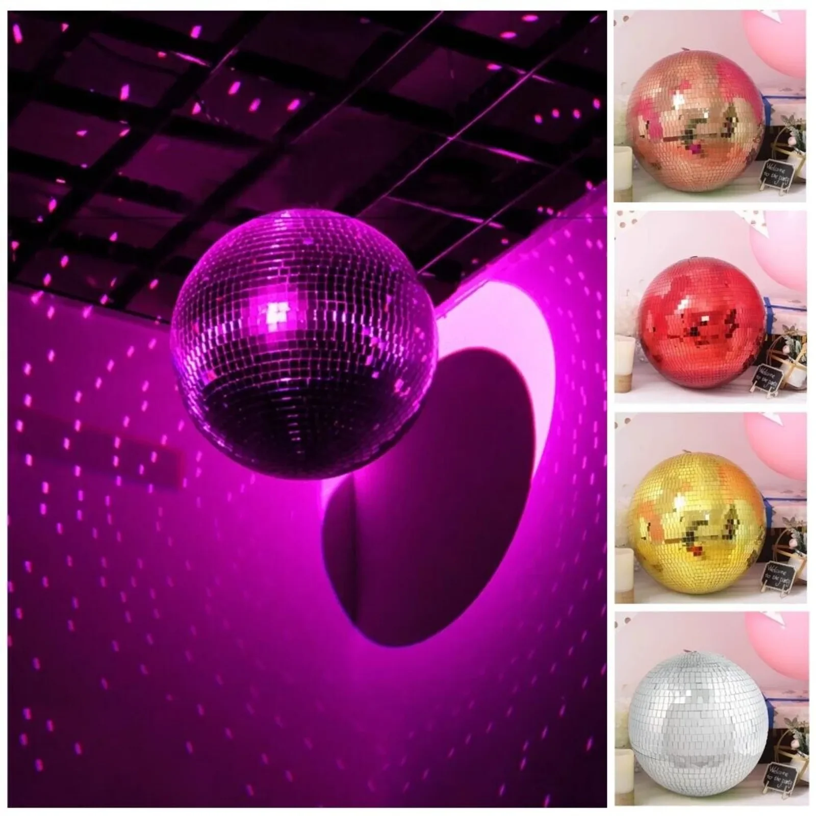 16-Inch wide Glass Hanging Party Disco Mirror Ball Wedding Events Decorations united states