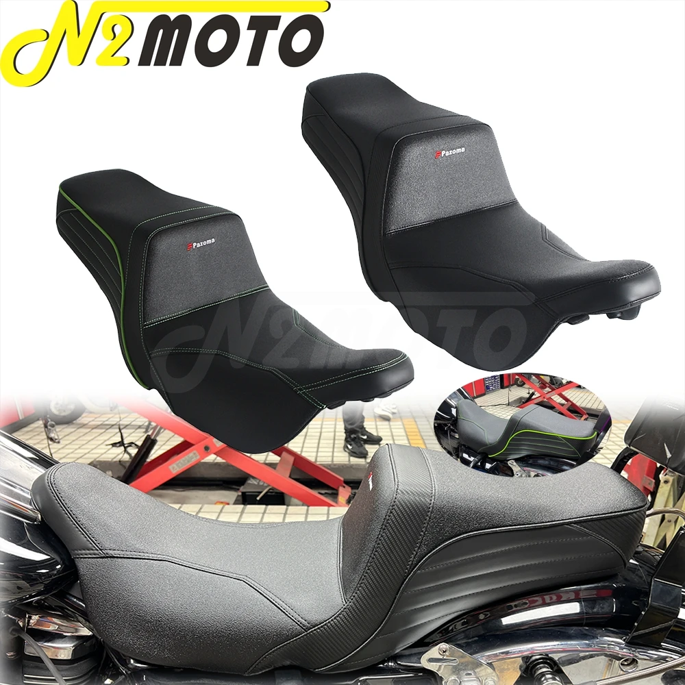 Motorcycle Driver Passenger Cushions Seat 2-Up Front Rear Seat For Harley Touring CVO Road King Electra Street Glide FLTRX 08-25