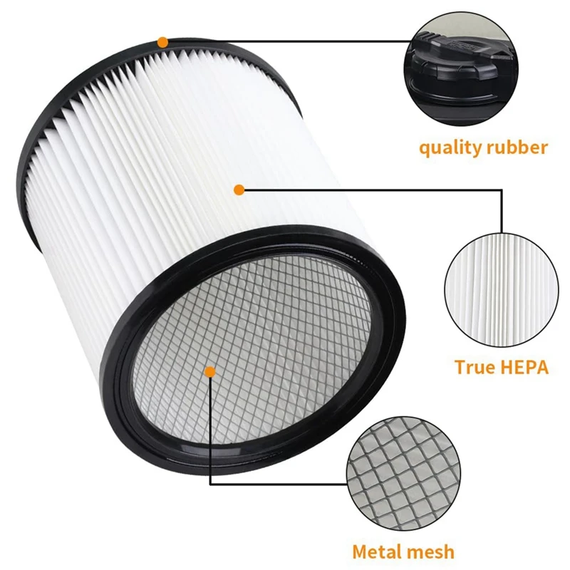 أجزاء فلتر خرطوشة DXVC6910 للمكانس الكهربائية الرطبة والجافة DEWALT 6-16 جالون، متوافقة مع Dewalt DXV06P