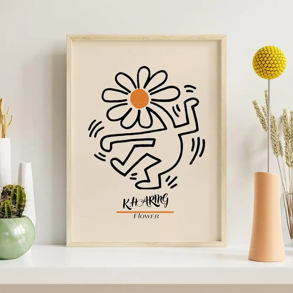 لوحة قماشية لغرفة المعيشة ، جدار معرض تجريدي ، بيكاسيو باوهاوس ، رسم جداري برتقالي ، ملصقات لديكور المنزل ، 3 صوفي