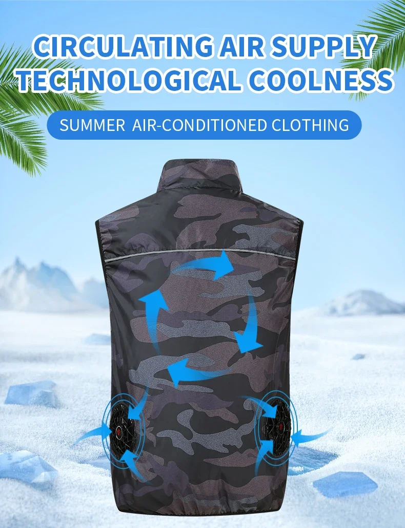 Summer Air-Conditioning Workwear with Fan Cooling, Outdoor Temperature-Reducing Breathable Vest
