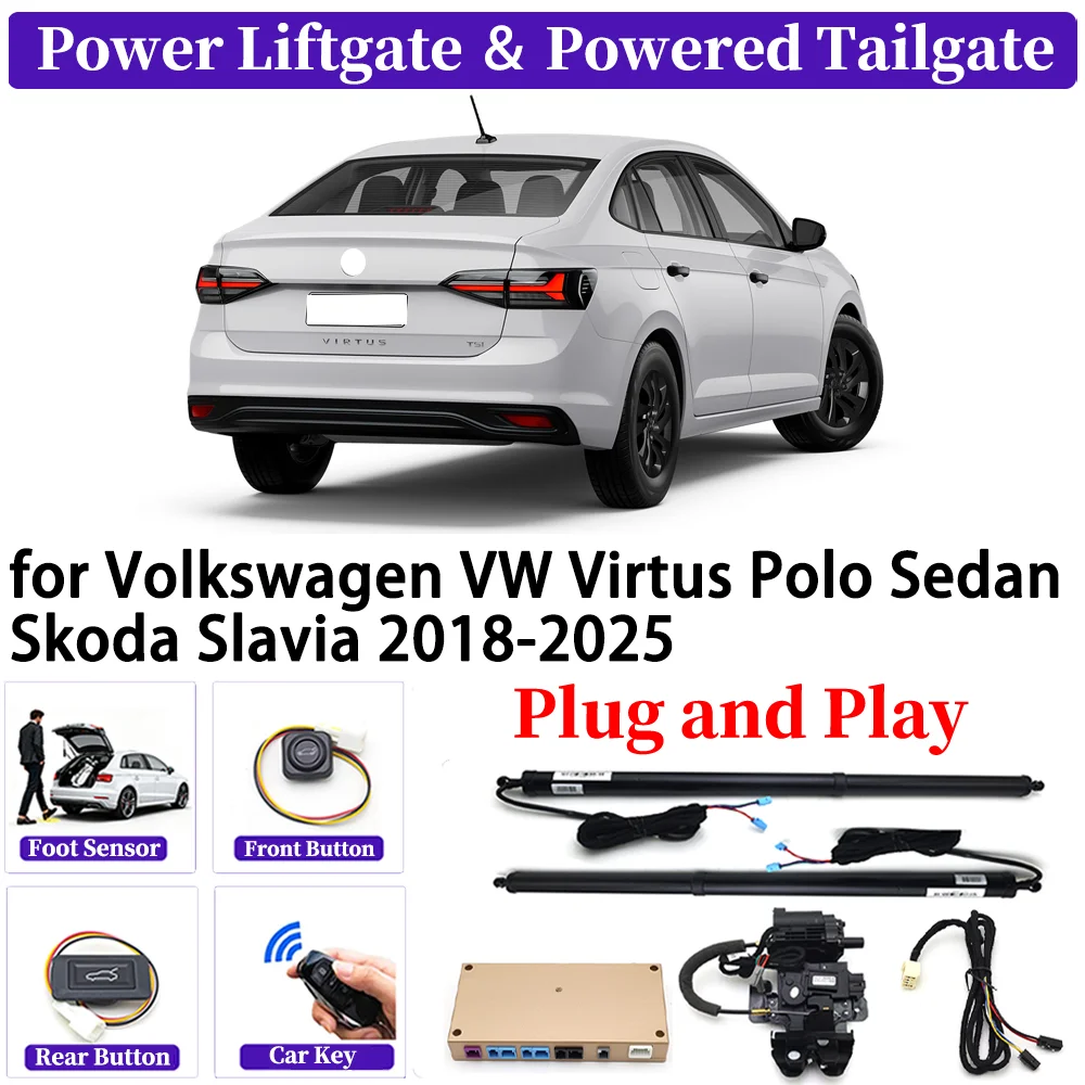 for Volkswagen VW Virtus Polo Sedan Skoda Slavia 2018-2025 Car Automatic Power Liftgate Kit Smart Auto Electric Tailgate System