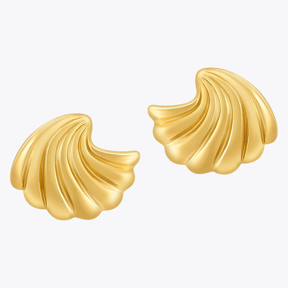 

ENFASHION Aretes De Mujer Curve Shell Shape Stud Earrings For Women 18K Gold Plated In Earings Fashion Cute Luck Jewelry E241543