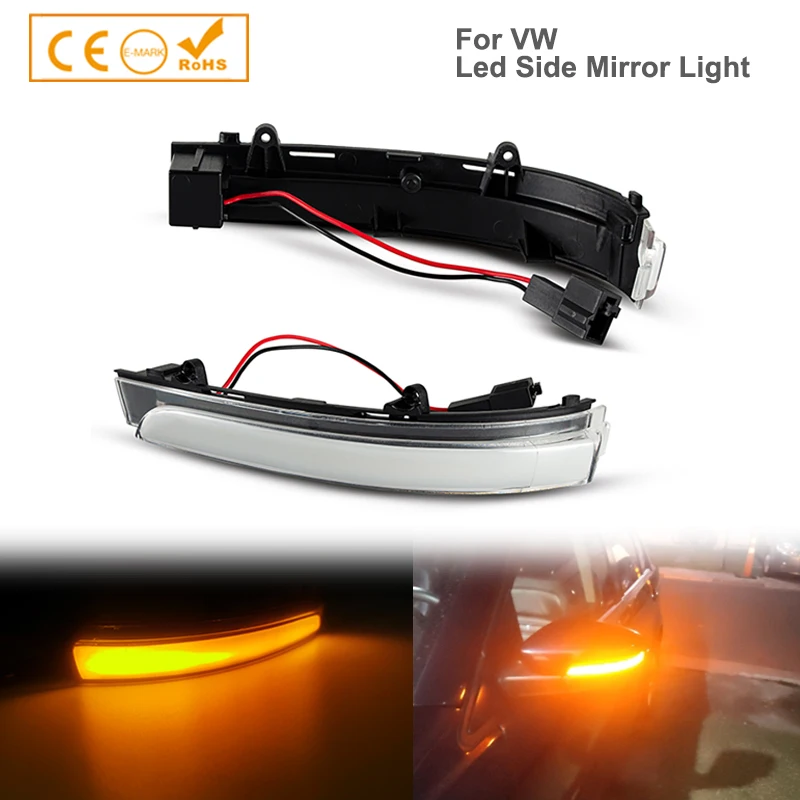 

2Pcs Car LED Dynamic Turn Signal Light FOR VW GOL Saveiro Voyage FOX UP Side Mirror Sequential Blinker Indicator