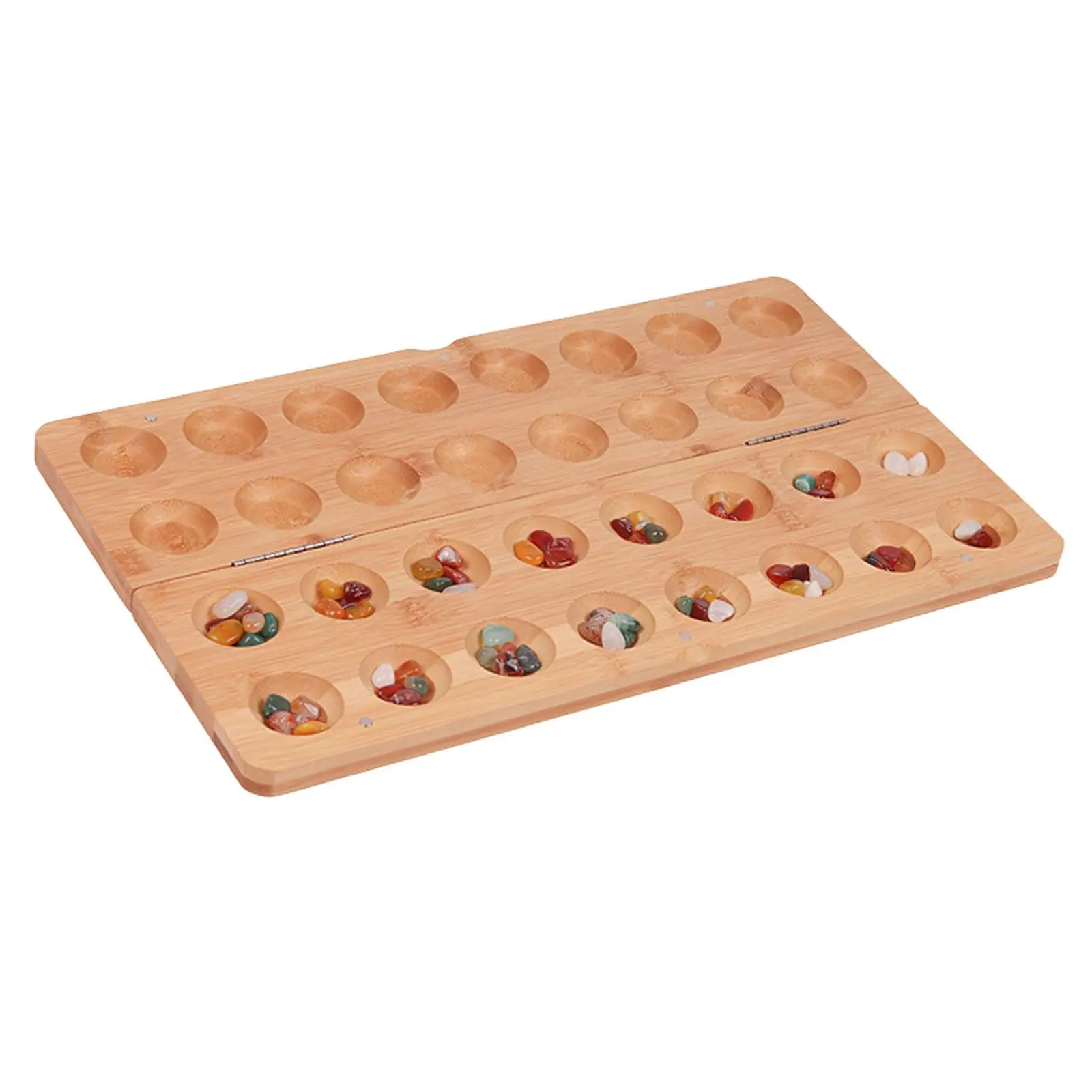 

Wood Folding Mancala Board Game 65 Stones for Kids Entertainment Party