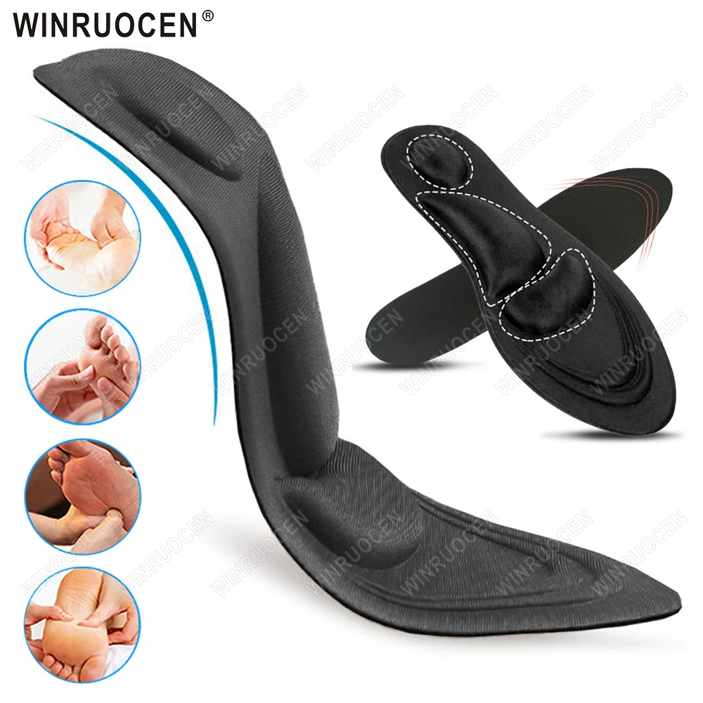 

Универсальные спортивные стельки из пены с эффектом памяти 4D с поддержкой свода стопы, для облегчения при плантарном фасциите, противоскользящие, амортизирующие, для ухода за плоскостопием, для спортивной обуви