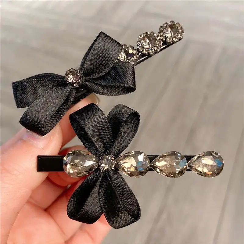 

Ladies' Hair Clips Korean Bow Rhinestone Fashionable Sweet Elegant Gentle Hair Pin Headwear Kawaii High-quality Hair Accessories