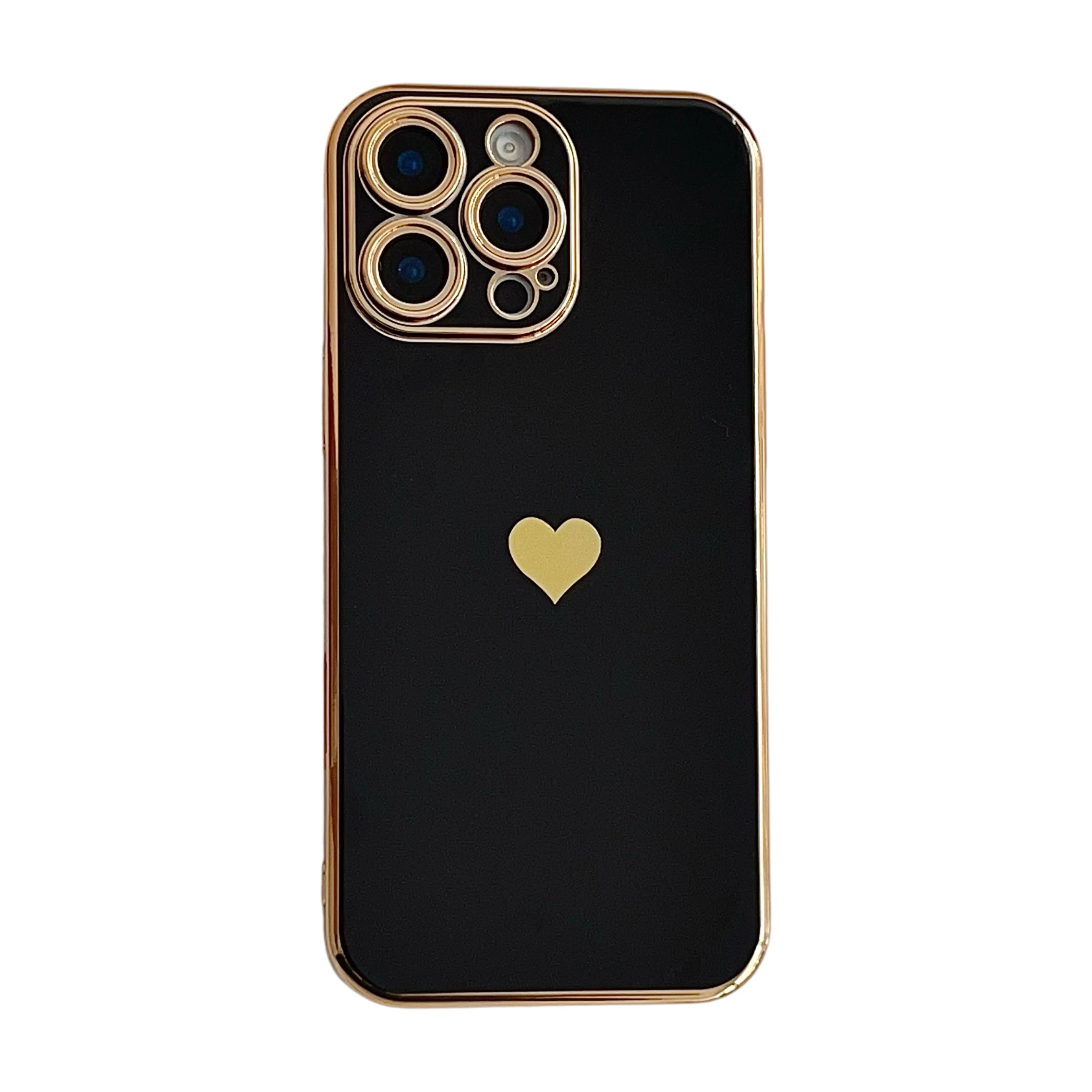 

Fashion Plating PC Hard Case For iPhone 14 15 16 Pro Max 13 12 11 Shockproof Cover Love Heart Phone Case Protective Skins Shell