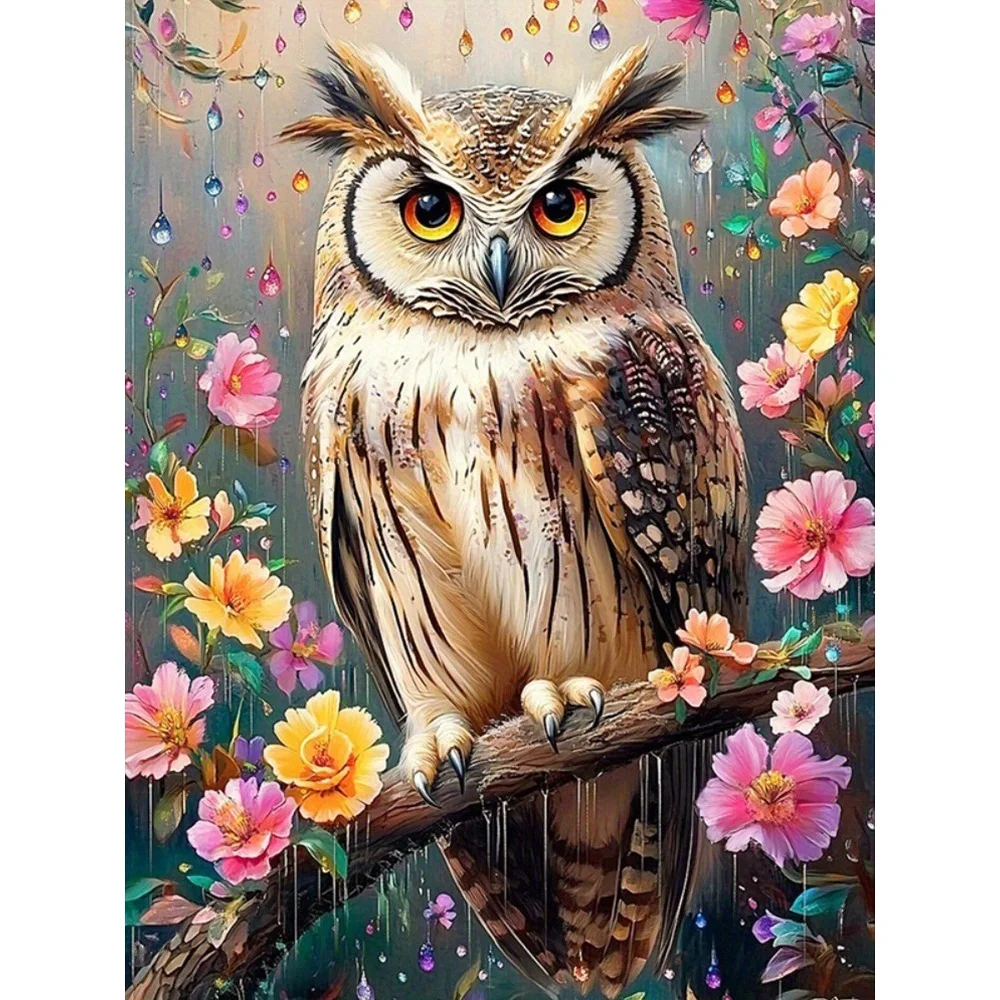EverShine DIY Diamant Stickerei Eule 5D Vollbohrer Mosaik Tier Diamant Kunst Malerei Kit Blume Handwerk Kit Erwachsene Einzigartiges Geschenk