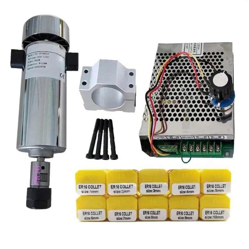 800W Air Cooled Spindle Motor + Speed Governor Power Supply for CNC Engraving view 2