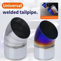 Universal 51mm 63mm Exhaust Muffler Tip Stainless Steel Welded Tailpipe Muffler Nozzle 2 Inch 2.5 Inch Exhaust Car Accessories
