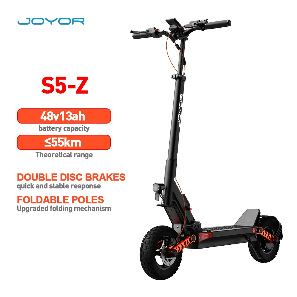 JOYOR S5-Z Elektroroller 48V 13AH Akku Erwachsenen-E-Scooter 10*3 Zoll Reifen, 25km/h Geschwindigkeit City-Pendler-E-Scooter