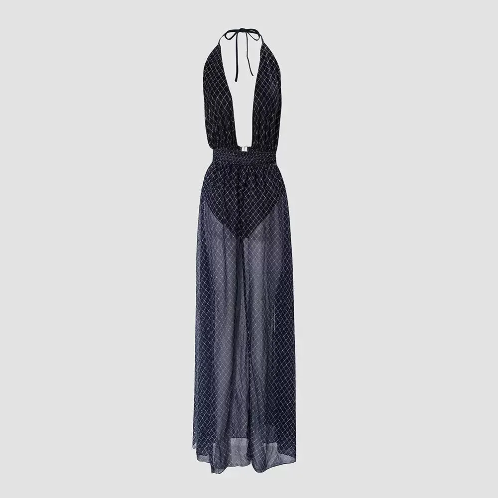 Vestido de fiesta para mujer 2024 Primavera Verano última Casual Chic Sexy patrón de diamante Sliveless Maxi ajustado falda larga de vacaciones de