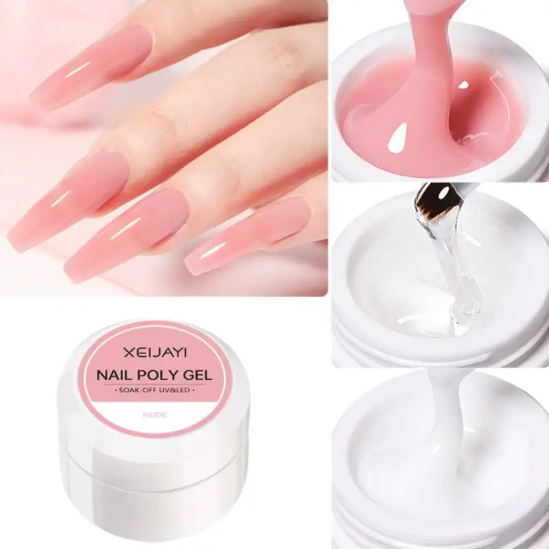 Jelly Extension Nail Gel Polish Soak Off UV LED Gel Modeling Carving Glue Milky White Clear Pink Color Multicolour Nail Salon