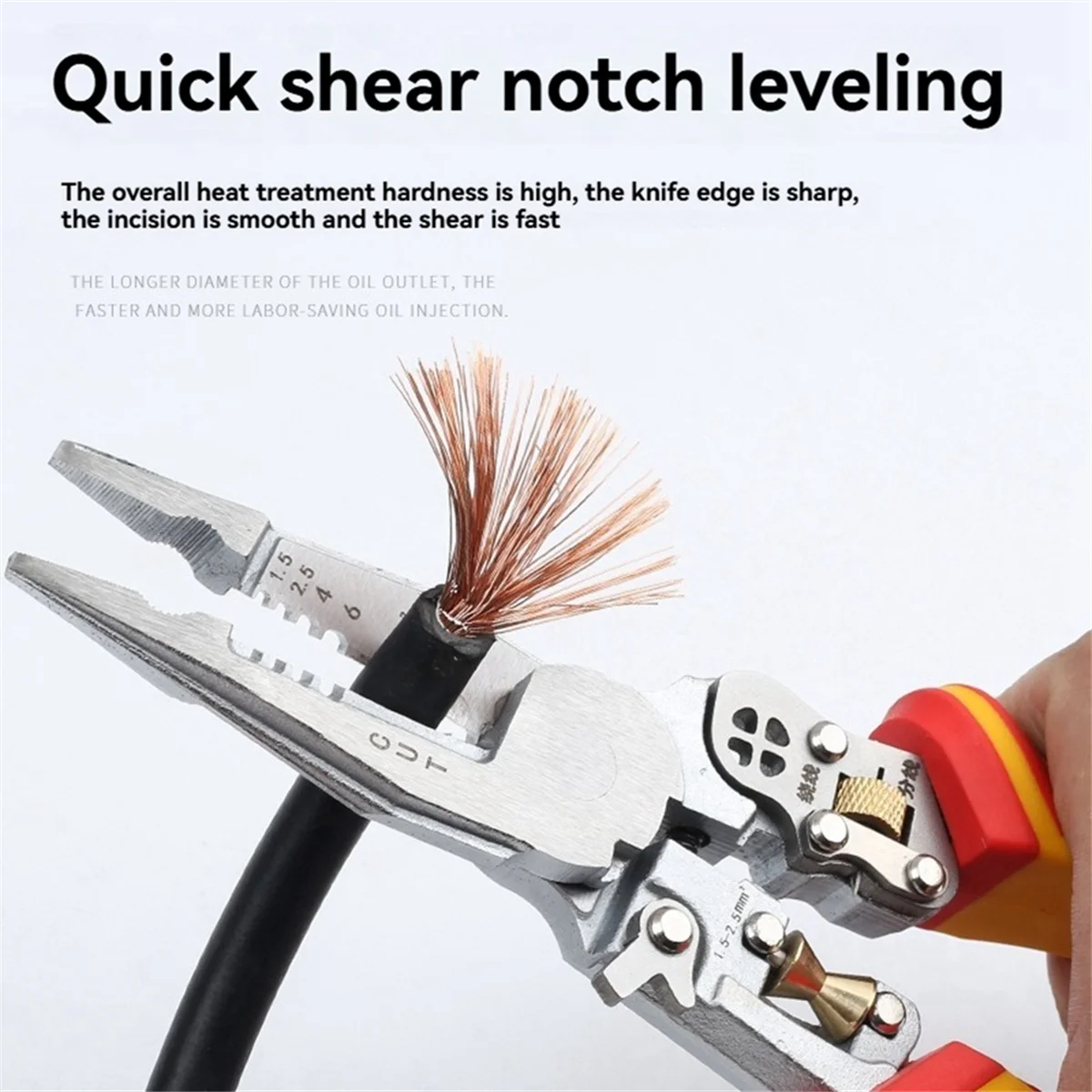 BOFOF 9 in 1 Multifunctional Electrician Pliers Power Measurement Wire Stripping Pliers Roller Design Adjustable Pliers