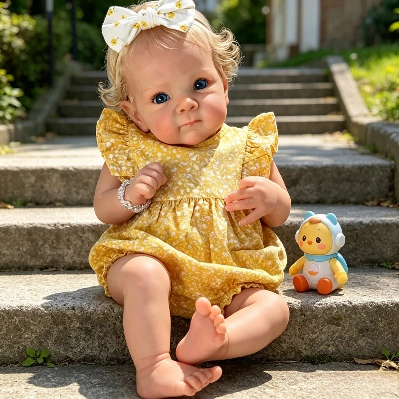 

48cm Blonde Hair Reborn Baby Dolls Bettie Multiple Layers 3D Painting with Detailed Veins Handmade Bebe Reborn Dolls