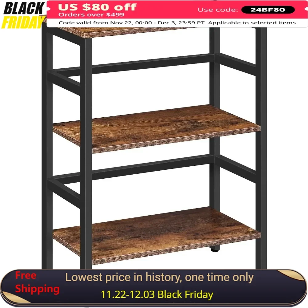 3-tier bookshelves, industrial bookshelves, record storage shelves with side fences, wooden storage shelves with metal frames