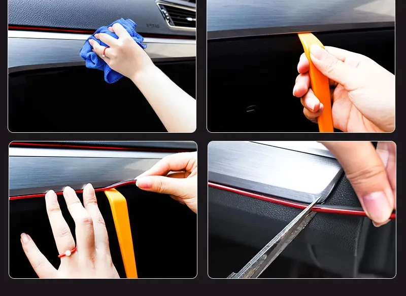 Auto Innen Dekorative Streifen 3D Auto Tür Mittelkonsole Lücke Instrument Panel Dekorative Linie Auto Modifikation Liefert – Detail 10
