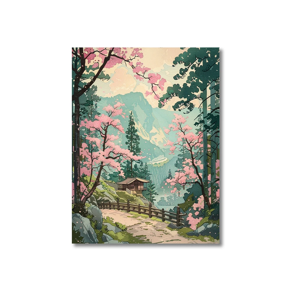 خمر هيروشي يوشيدا مستوحاة المشارك التقليدية اليابانية قرية المشهد حائط لوح رسم الفن غرفة المعيشة ديكور المنزل