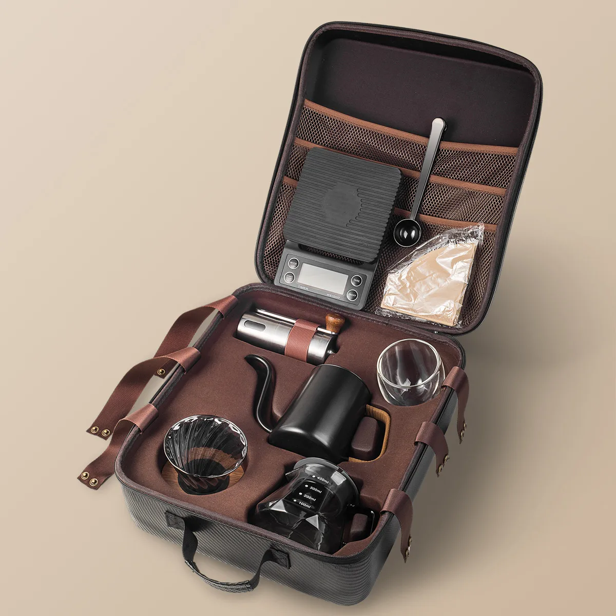 

Набор ручной кофеварки для улицы, дорожная кофеварка с сумкой для хранения, чашка с фильтром, комбинация чайника для наливания