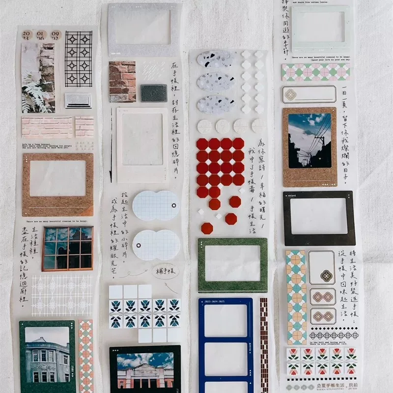 

Rikka.stationery Vintage Memory In Town Washi PET Tape for Card Making DIY Scrapbooking Decorative Sticker