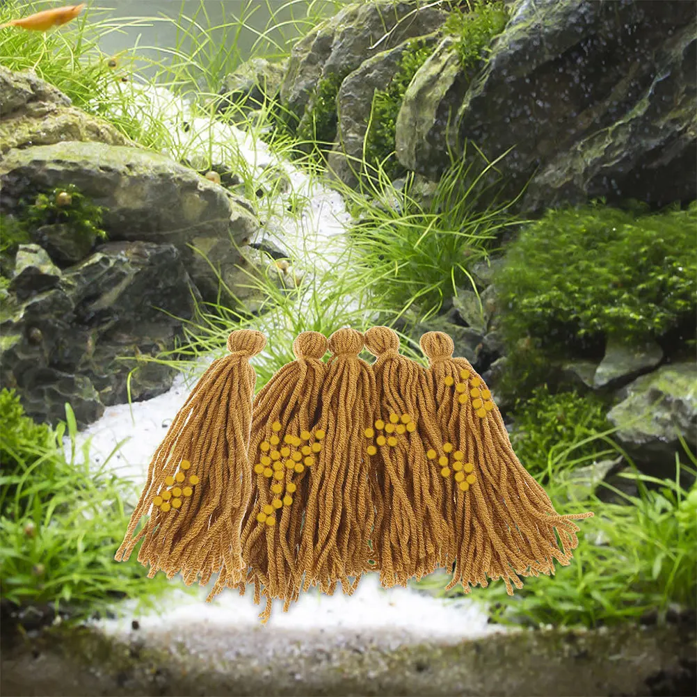 

10pcs Mops Tank Mop For Angelfish Shrimp Aquarium Decoration Spawning Barrels Fish Breeding Container Spawning Mop Aquarium Tank