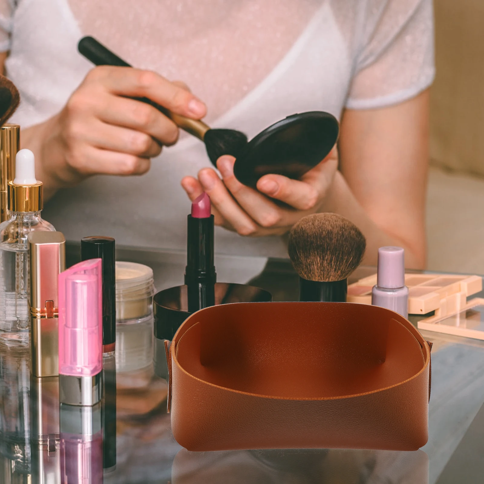 

2pcs Storage Trays Desktop Key Holder Coin Tray For Home Office Decor Entryway Multifunctional Sundries Box Watch