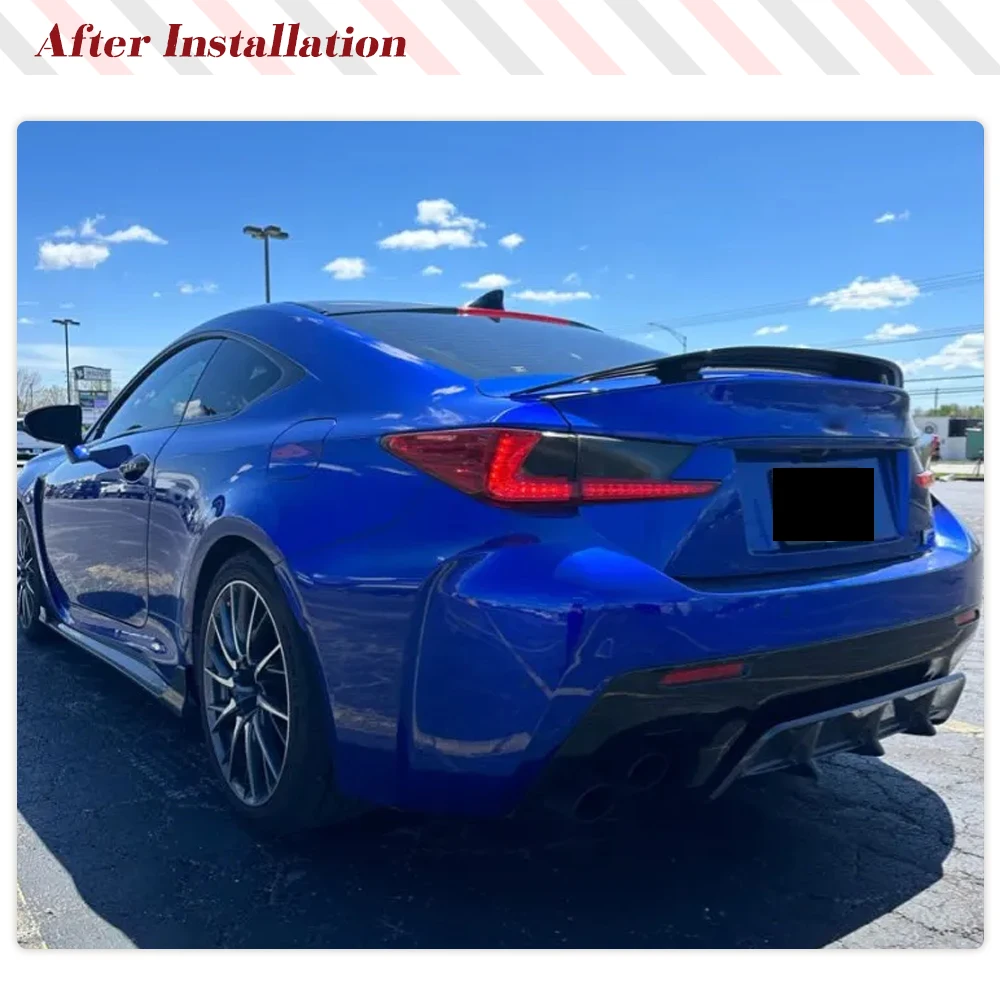 Carbon Fiber Car Rear Bumper Diffuser Lip Spoiler For Lexus RCF RC F Base Coupe 2-Door 2015-2019 Auto Rear Diffuser Apron Guard