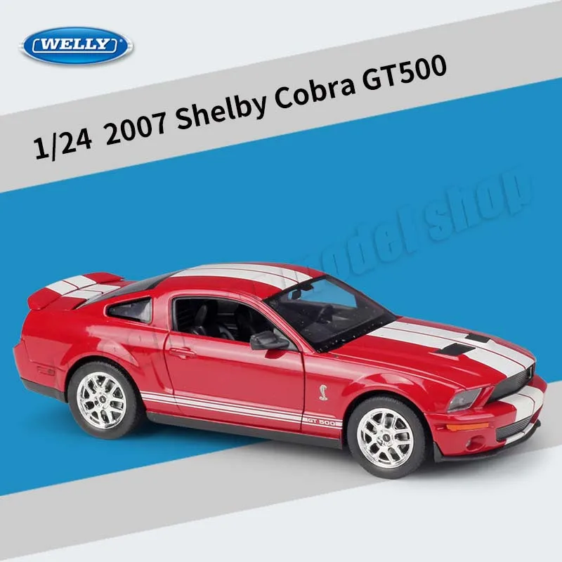 

WELLY 1:24 2007 Shelby Cobra GT500 Alloy Die-cast Car Model Toys Collectible Miniature Cars Model Decoration Holiday Gift