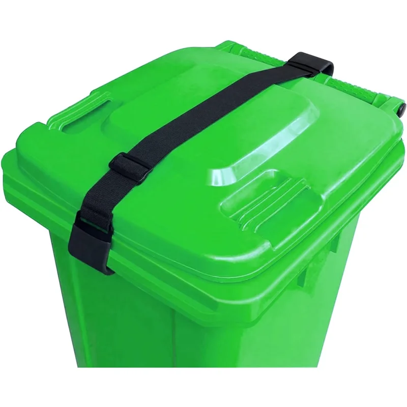 ABKY-Metal Double-Claw Non-Slip Lid Straps Adjustable Garbage Can Locks For Trash Bin Garbage Pail, Raccoon, Bear, Squirrel Proo
