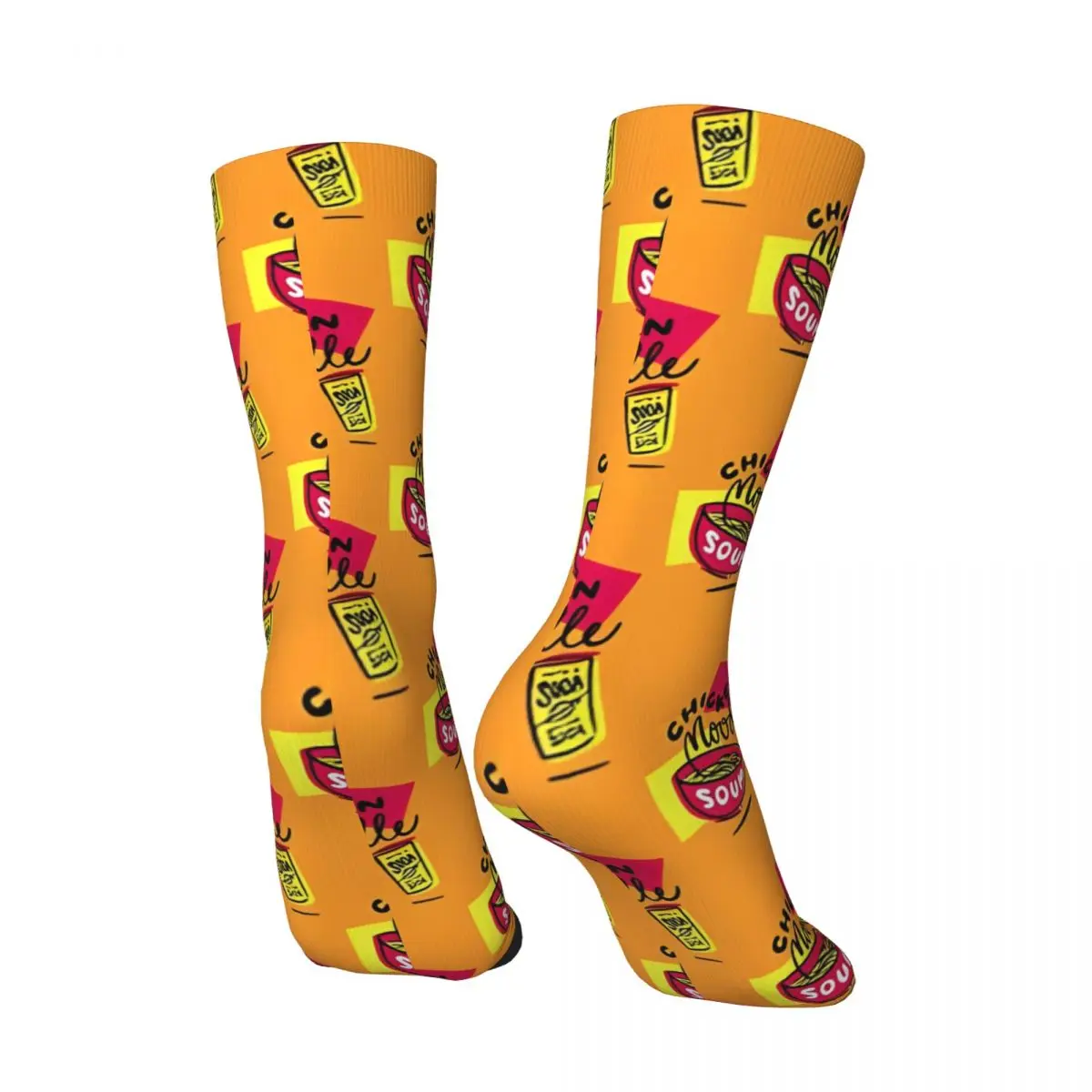 Funny Happy Men's compression Socks Chicken Noodle Soup Vintage Harajuku Ramen Noodle Hip Hop Novelty Seamless Crew Crazy Sock