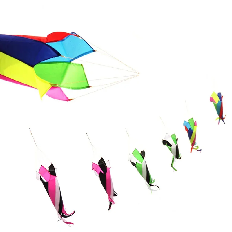 Spedizione gratuita big kite windsocks aquiloni in nylon volanti per bambini string line delta kite pendant giocattoli divertenti all'aperto aquiloni in parafoil