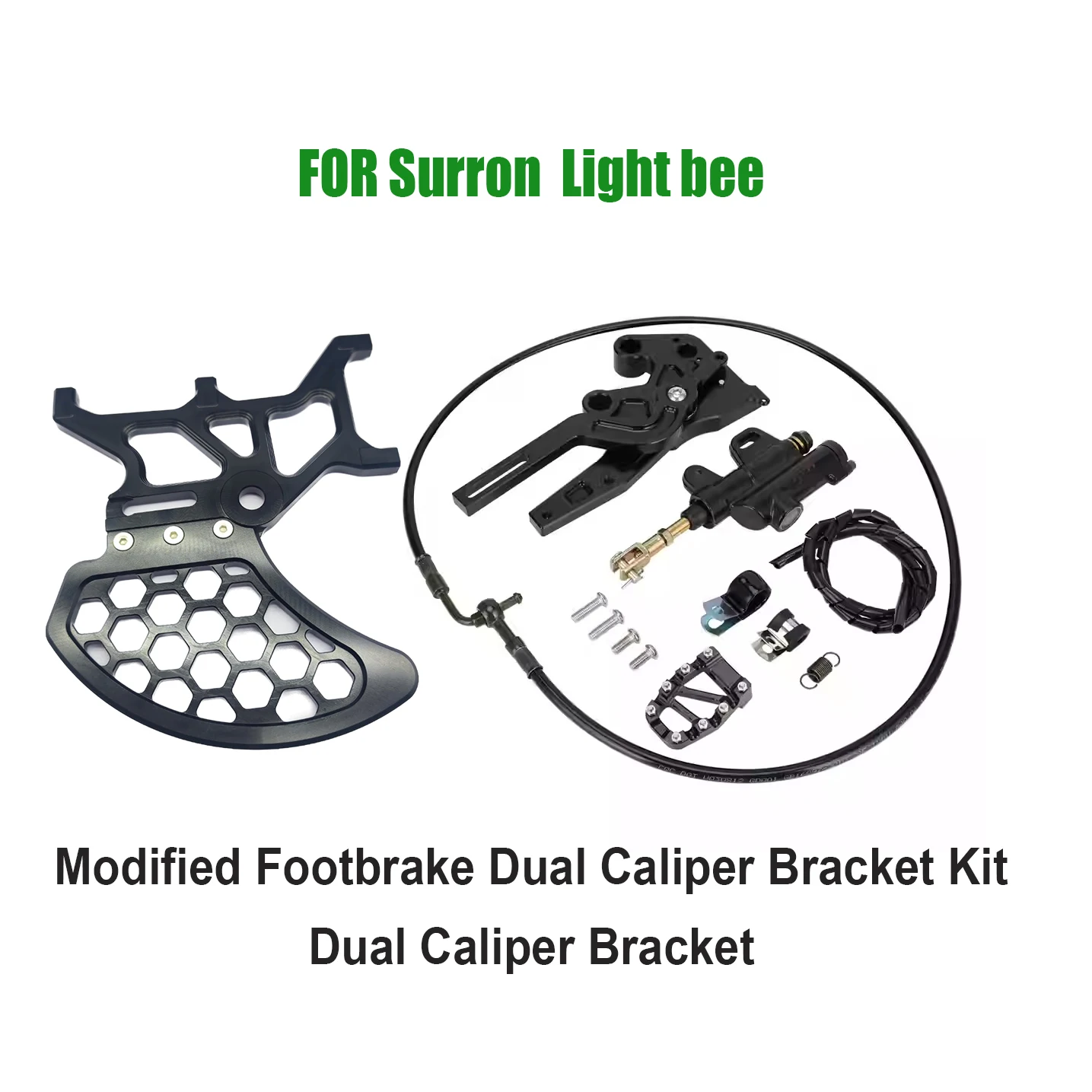 For SURRON S/X SEGWAY X160 X260 Light bee off-road electric bike foot brake kit Modified Footbrake Dual Caliper Bracket Kit