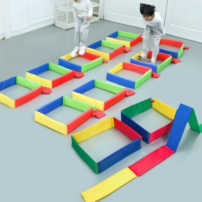 Children Fun Outdoor Games Jump Frame Drill Holes Toys Sensory Integration Training Kindergarten Kid Sports Props Multiple Plays