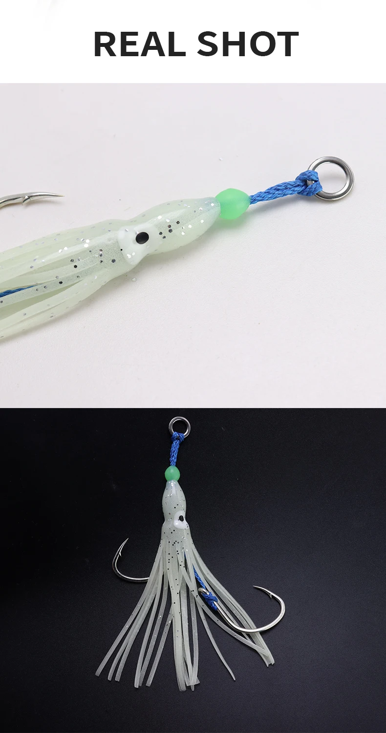 ZYZHE 1/3/5 Stück Meeresfischerei JIG Assist-Haken Slow Jigging Weicher Oktopus-Köder Schnurhaken Tiefsee-Angelhaken – Detail 8
