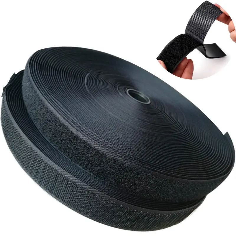 16/20/25/30/38mm 16.4ft Sew on Hook and Loop Tape Non-Adhesive Fastening Tape Nylon Strips Fabric Sewing DIY Crafts Magic Tape