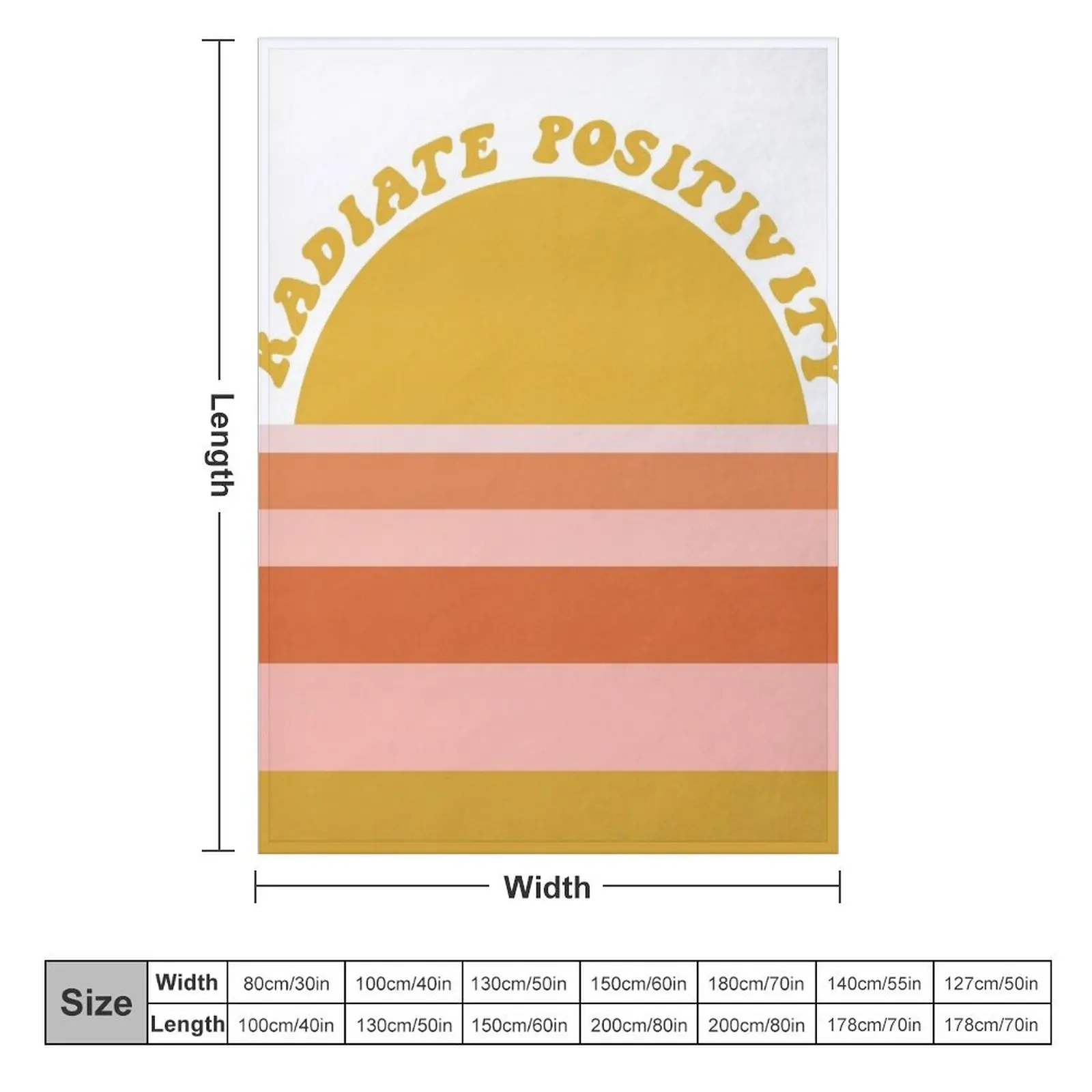 Radiate Positivity Throw Blanket blankets and throws Luxury Throw Luxury St Camping Blankets