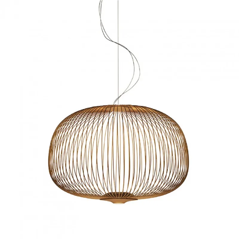 Imagem -04 - Moderno Minimalista Lâmpada Led Pendant Gaiola de Ferro Circular Dourado Branco Sala de Jantar Bar Cozinha Suspensão Led Pequena Luminaria