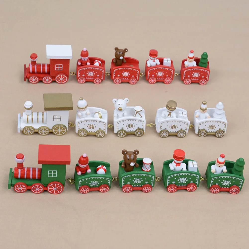 

Рождественский деревянный поезд, деревянная экологически чистая краска, съемные отсеки, праздничное украшение для украшения вечеринки, фестиваля