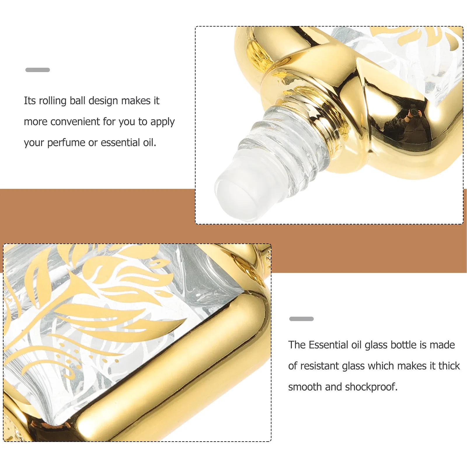 2pcs Glass Essential Oil Roller Bottles with Star Design, Leak-Proof Steel Ball, Easy-Fill for Travel & Home Use view 5