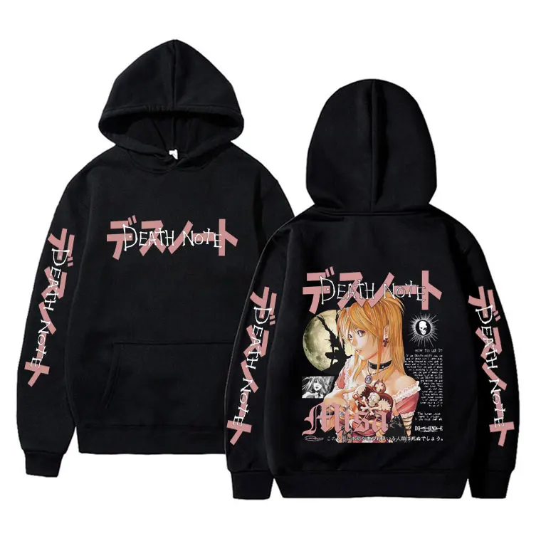 

Japanese Anime Death Note Misa Hoodie Men Women Clothing Fashion Hip Hop Streetwear Unisex Vintage Oversized Pullover Hoodies